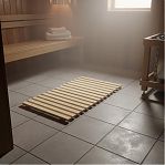 Решетка на пол, дерево Липа, для бани и сауны, бежевая, 500х1100 мм