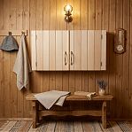 Ящик настенный, Липа, для бани и сауны, 295х395х800 мм, дерево