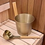 Набор 212F OXY-M Platina-2, шайка 5 л, черпак 0.2 л, алюминий, ручки из бамбука