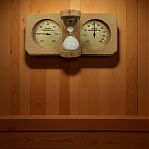 Станция банная 212F ТН-25R GOLD термогигрометр с песочными часами, канадский кедр, светло-коричневый