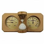 Станция банная 212F ТН-25R GOLD термогигрометр с песочными часами, канадский кедр, светло-коричневый