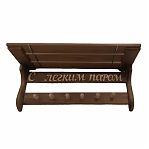 Полка с вешалкой, с надписью, 6 рожков, термо-липа, коричневый