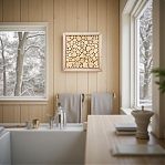 Панно Квадрат, Можжевельник, в рамке, для бани и сауны, 250х250 мм, дерево