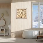 Панно Квадрат, Можжевельник, в рамке, для бани и сауны, 250х250 мм, дерево