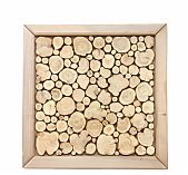 Панно Квадрат, Можжевельник, в рамке, для бани и сауны, 250х250 мм, дерево