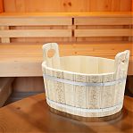 Ушат для бани и сауны Банная линия 12-709, объем 30 л, Липа, овальный, дерево