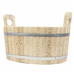 Ушат для бани и сауны Банная линия 12-709, объем 30 л, Липа, овальный, дерево