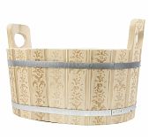 Ушат для бани и сауны Банная линия 12-709, объем 30 л, Липа, овальный, дерево