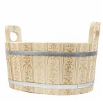 Ушат для бани и сауны, Банная линия 12-708, объем 20 л, Липа, овальный, дерево