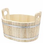 Ушат для бани и сауны, Банная линия 12-708, объем 20 л, Липа, овальный, дерево