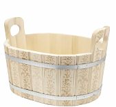 Ушат для бани и сауны, Банная линия 12-708, объем 20 л, Липа, овальный, дерево