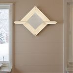 Зеркало ромб, Банная линия 12-580, Липа, для бани и сауны, 410х600 мм, дерево