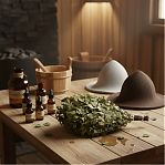 Веник для бани и сауны, дерево береза, зеленый, длина 600 мм