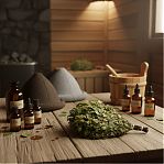 Веник для бани и сауны, дерево береза, зеленый, длина 600 мм