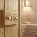 Станция банная Proffi Sauna PS0570, Прямоугольная, с двумя стрелками, термометр и гигрометр