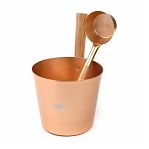 Набор аксессуаров для бани 212F OXY-M GOLD-2, шайка 5 л, черпак 0.2 л, алюминий, бамбук