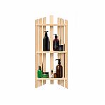 Полка для бани и сауны МП-56, угловая, 3 уровня, Липа, 160х250х780 мм, дерево 