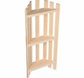 Полка для бани и сауны МП-56, угловая, 3 уровня, Липа, 160х250х780 мм, дерево 