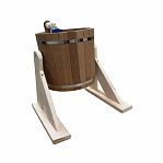 Ведро обливное, объем 20 л, Дуб, вставка из нержавеющей стали, для бани и сауны, дерево