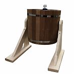 Ведро обливное, объем 20 л, Дуб, вставка из нержавеющей стали, для бани и сауны, дерево