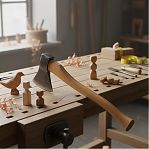 Топор кованый БЦМ 2249, для точных и тонких работ, радиусное лезвие, 1000 гр.