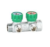 Коллектор Gappo G1001.02 плоское уплотнение, 2 выхода, ВР-НР 3/4"х1/2"