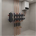 Коллектор котловой Essan ГРУ+КМГ 60-5ВУ, с гидрострелкой, 3 кронштейна