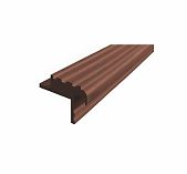 Профиль закладной противоскользящий, резиновый, коричневый, для углов лестниц 13х40 мм