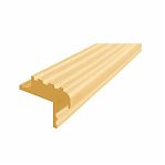 Профиль закладной, противоскользящий, резиновый, бежевый, для углов лестниц, 15х50 мм