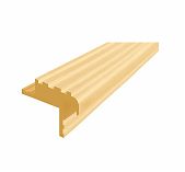 Профиль закладной, противоскользящий, резиновый, бежевый, для углов лестниц, 15х50 мм