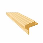 Профиль закладной, противоскользящий, резиновый, бежевый, для углов лестниц, 15х50 мм