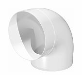 Колено круглое Era 15ККП, 90 градусов, d 150 мм, пластик, белый