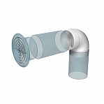 Колено круглое Era 15ККП, 90 градусов, d 150 мм, пластик, белый