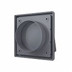 Выход стенной с обратным клапаном Era 1515К10ФВ, диаметр 100 мм,150х150 мм, серый, пластик