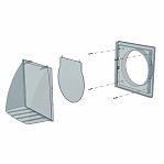 Выход стенной с обратным клапаном Era 1515К10ФВ, диаметр 100 мм,150х150 мм, серый, пластик