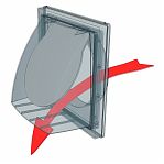 Выход стенной с обратным клапаном Era 1515К10ФВ, диаметр 100 мм,150х150 мм, серый, пластик