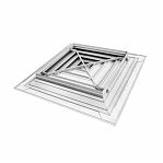 Диффузор Era С6060D4S, c четырехсторонним распределением воздуха, диаметр 445 мм, 595х595 мм, белый