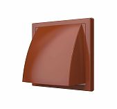 Выход стенной с обратным клапаном Era 1515К10ФВ, диаметр 100мм, 150х150 мм, терракотовый, пластик