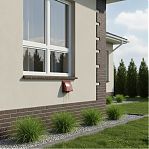 Выход стенной с обратным клапаном Era 1515К10ФВ, диаметр 100мм, 150х150 мм, терракотовый, пластик