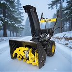 Снегоуборщик бензиновый Huter SGC 4.0 Snow Track, двухступенчатый, металлический шнек, 5150 Вт