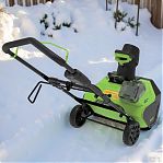 Снегоуборщик аккумуляторный Greenworks GW GD60PST одноступенчатый, шнек пластик, 60В, 1 АКБ+з.у.