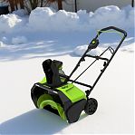 Снегоуборщик аккумуляторный Greenworks GW GD60PST одноступенчатый, шнек пластик, 60В, 1 АКБ+з.у.