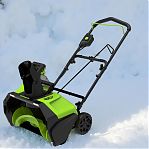 Снегоуборщик аккумуляторный Greenworks GW GD60PST одноступенчатый, шнек пластик, 60В, 1 АКБ+з.у.