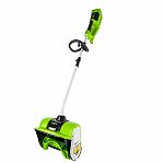 Снегоуборщик аккумуляторный Greenworks GD40SSK4 одноступенчатый, шнек пластик, 40В, 1 АКБ + з.у.