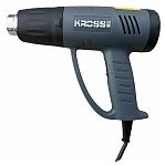 Фен строительный KROSS KSW2000, 380 л/мин, 3 насадки, 2000 Вт