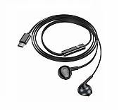 Наушники внутриканальные Hoco М115 Type-C 1.2 м, ABS + TPE, черные