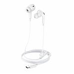 Наушники проводные Hoco Pro M101, внутриканальные, регулятор громкости, белые