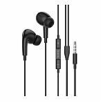 Наушники проводные Hoco Pro M101, внутриканальные, регулятор громкости, черные