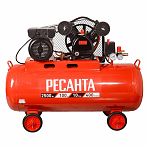Компрессор Ресанта КП-100/400Р 74/7/5, 2.5 кВт, ресивер 100 л, 400 л/мин
