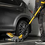 Домкрат подкатной Denzel 51250 гидравлический 3 т, профессиональный, высота 75-500 мм